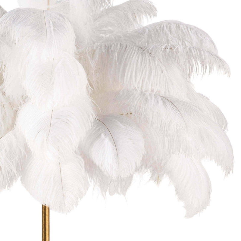 Josephine Gold Leaf Ostrich Feather 1-Light Table Lamp