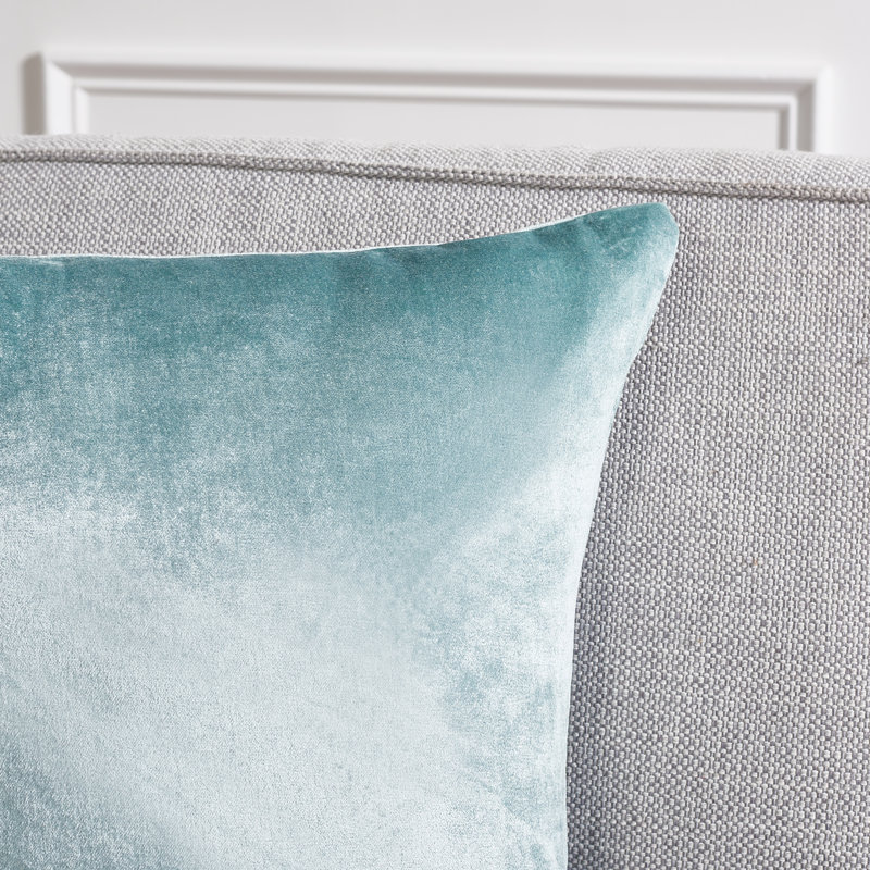Aqua Cotton Blend Reversible 18" Square Throw Pillow Set