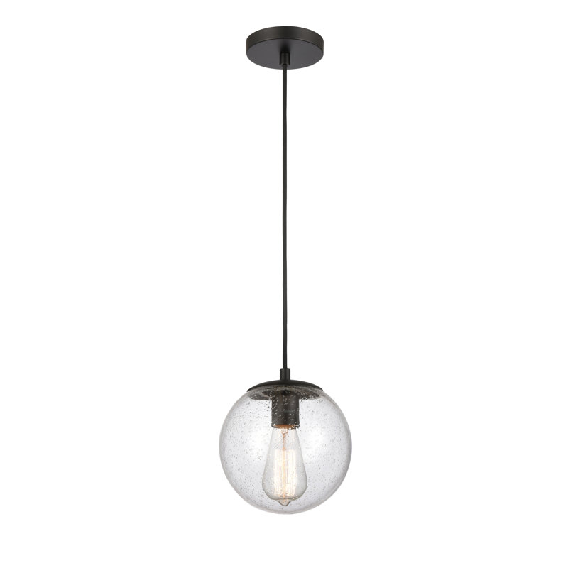 Matte Black 8'' Mini Globe Pendant Light - LED Compatible