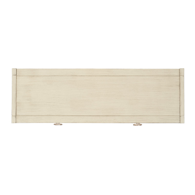 Antique White Wood and Metal Console Table with Storage