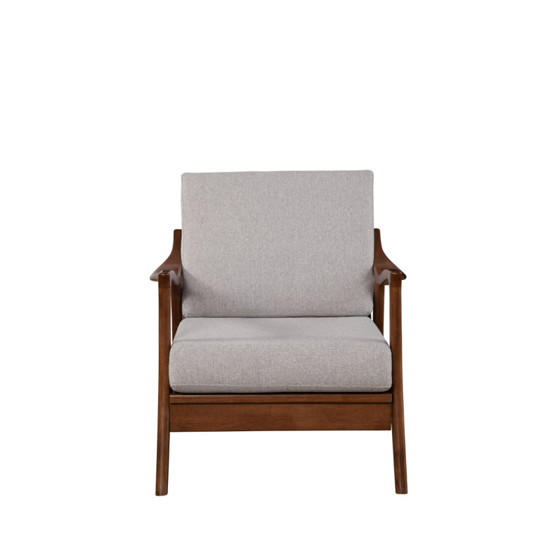 Gray Mid Century Modern Lounge Chair with Cushions
