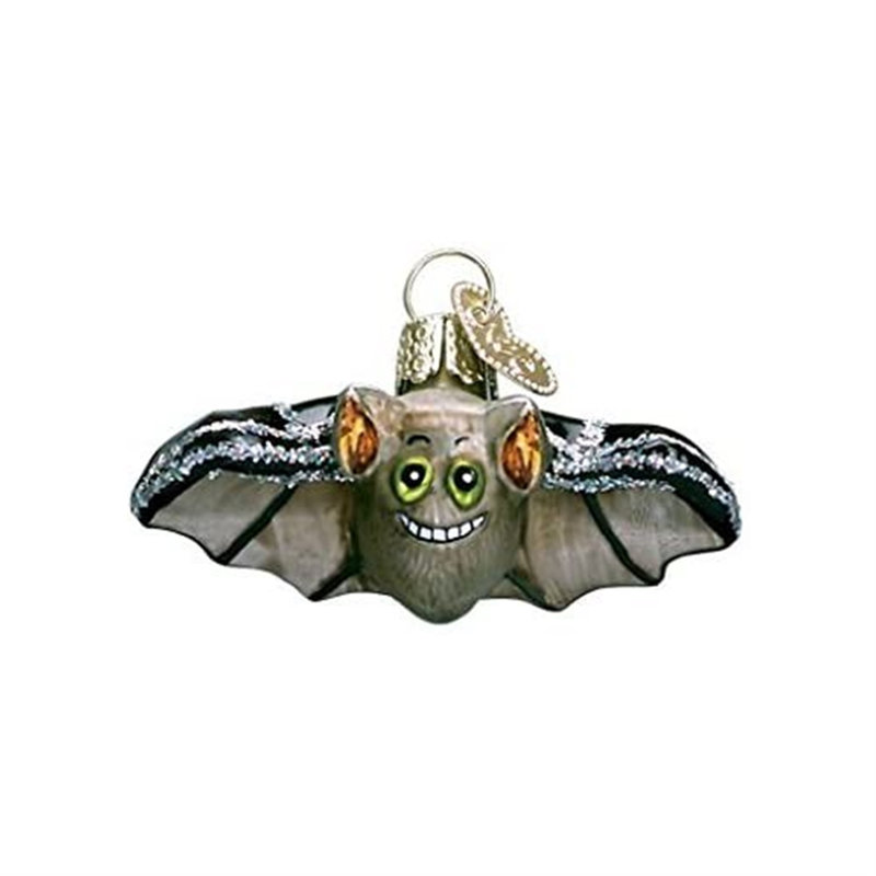 Miniature Halloween Glass Ornament Set with Pumpkin and Owl