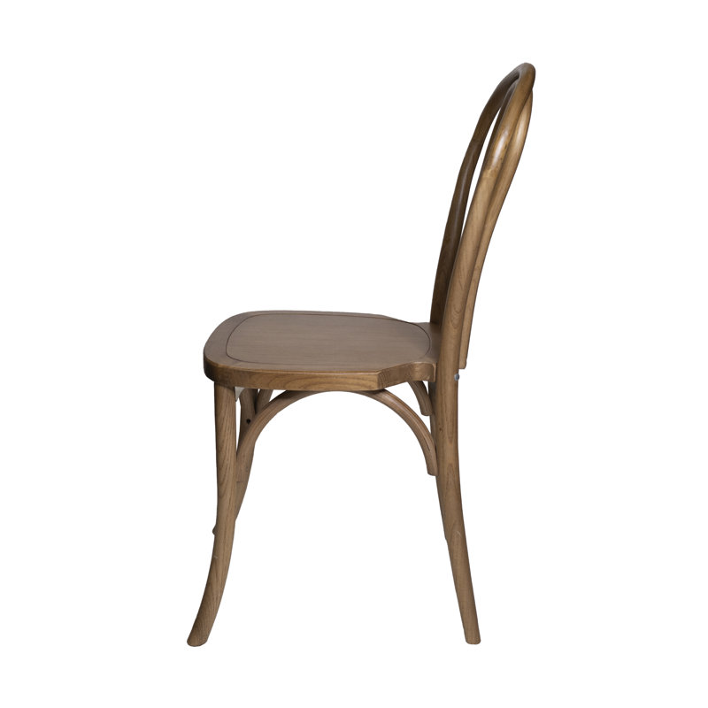 Vintage Rustic Chiavari Cross Back Side Chair in Tinted Raw Wood