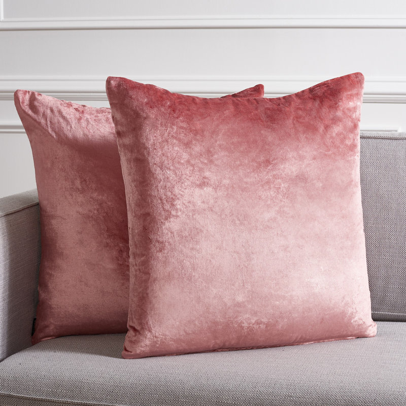 Blush Pink Cotton Blend Square Accent Pillow Set