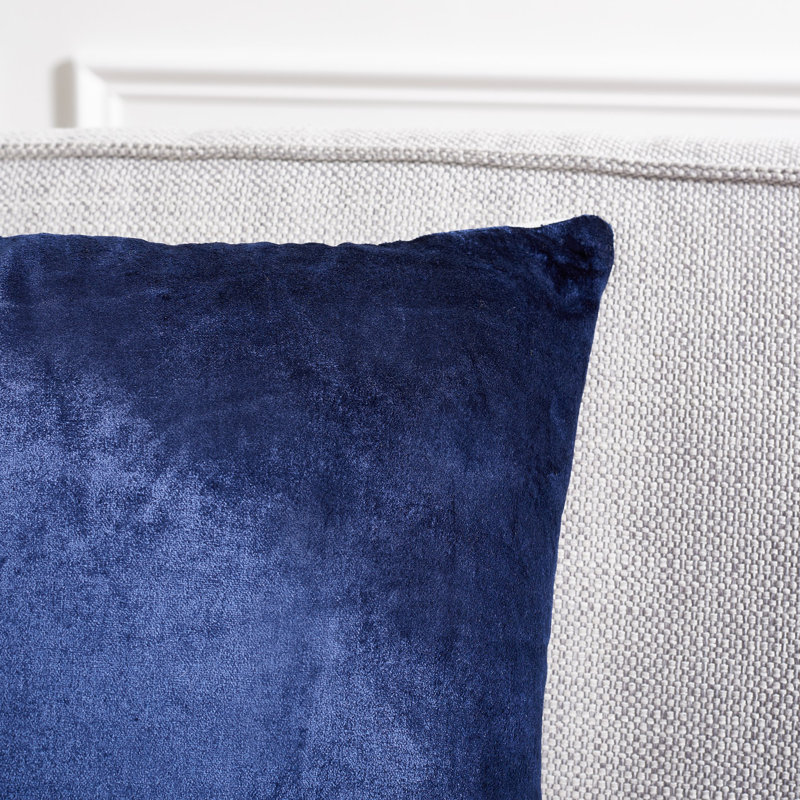 Navy Cotton Blend 18" Square Throw Pillow Set