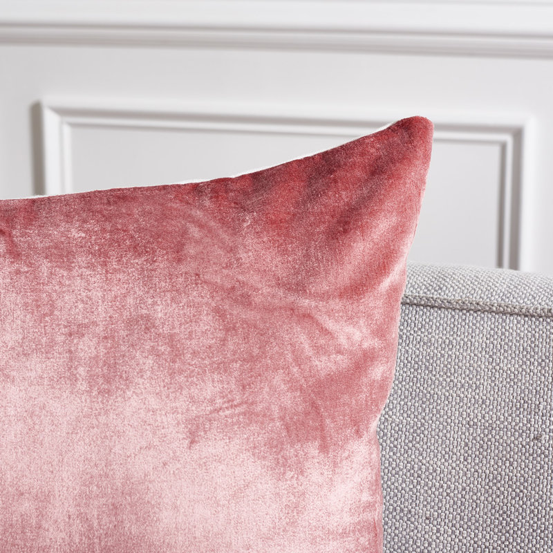 Blush Pink Velvet Square Throw Pillow Set