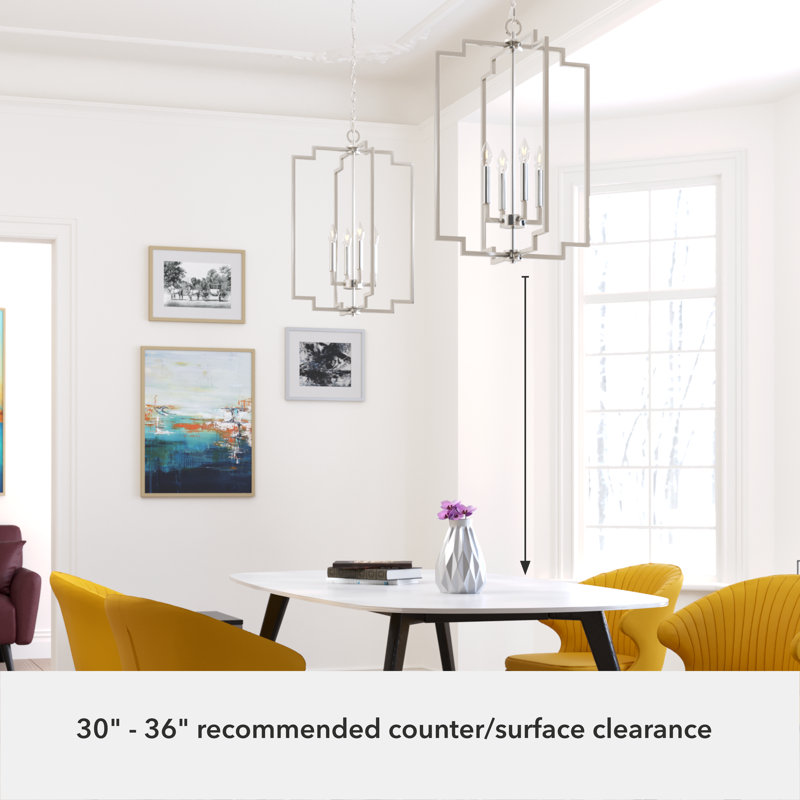 Zoanne Brushed Nickel 4-Light Geometric Pendant