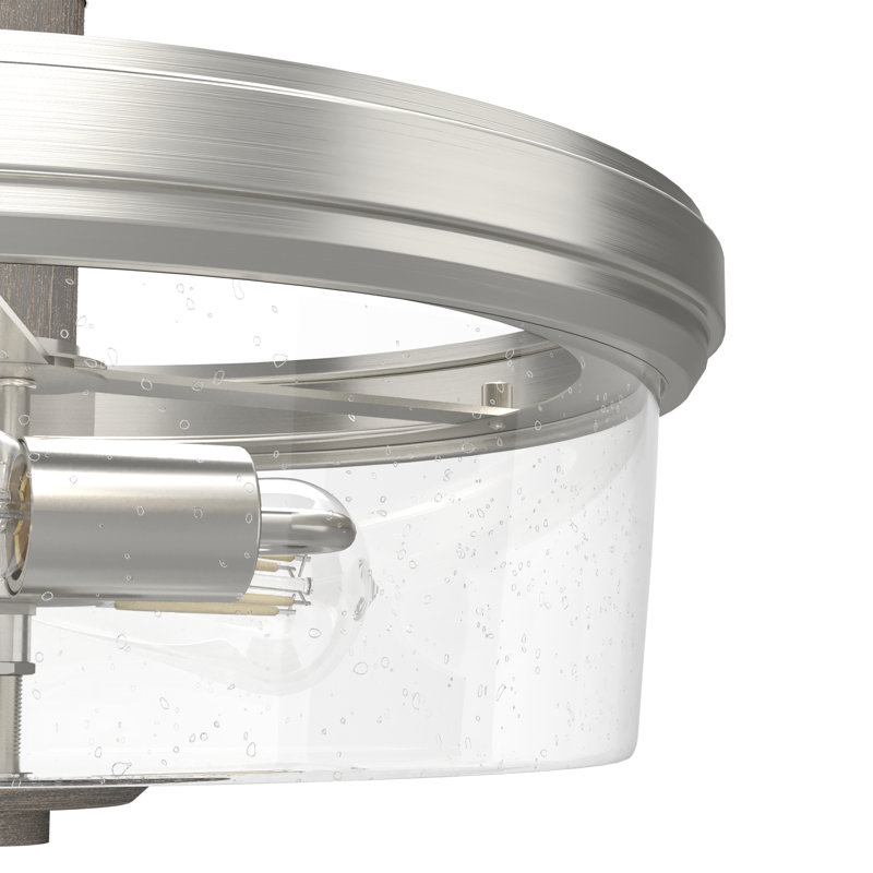 River Mill Brushed Nickel and Glass Semi Flush Mount Light