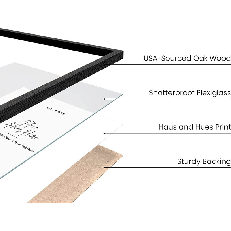 White 16x20 Oak Wood Gallery Wall Frame Set