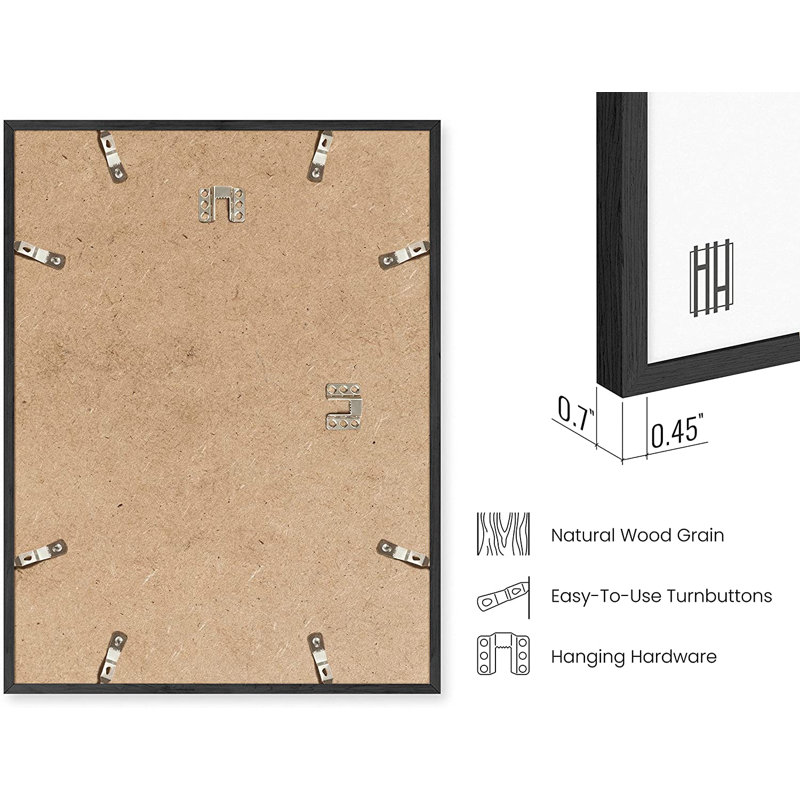 White 16x20 Oak Wood Gallery Wall Frame Set