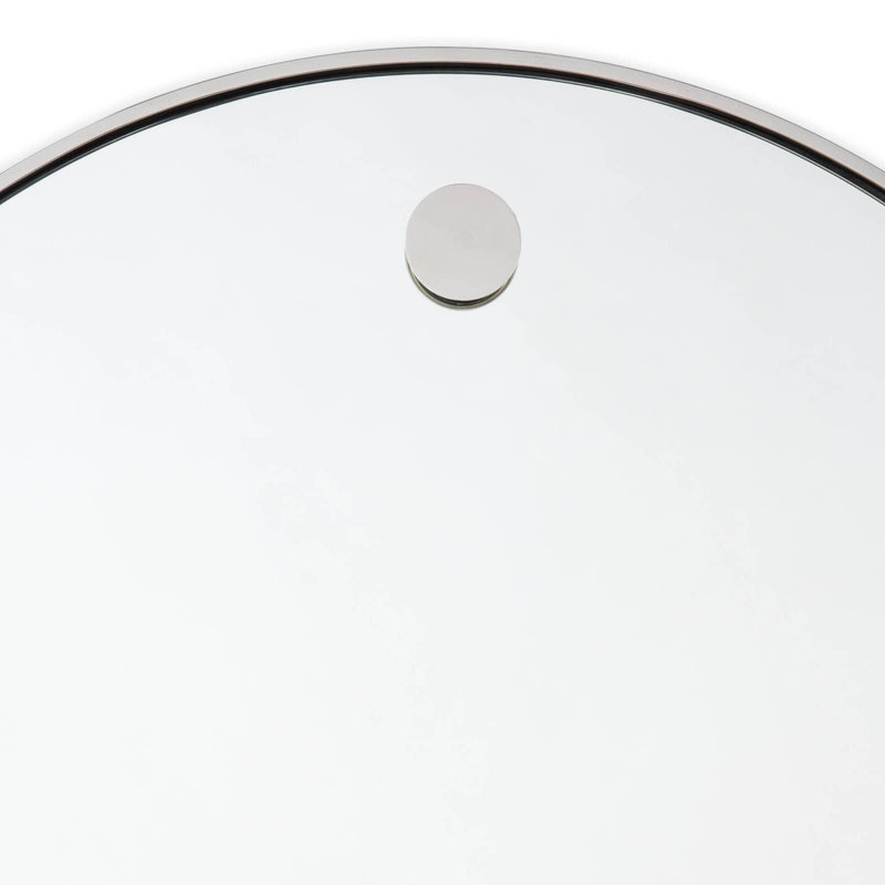 Minimalist Round Silver Wall Mount Accent Mirror