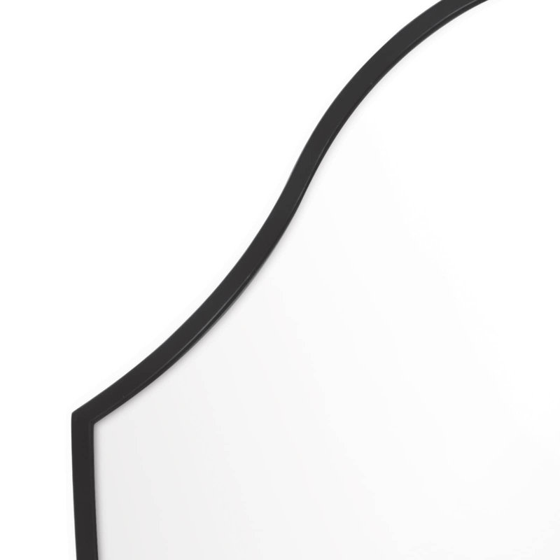 Regal Crest Oval Wall Mirror in Black Steel 40" Height