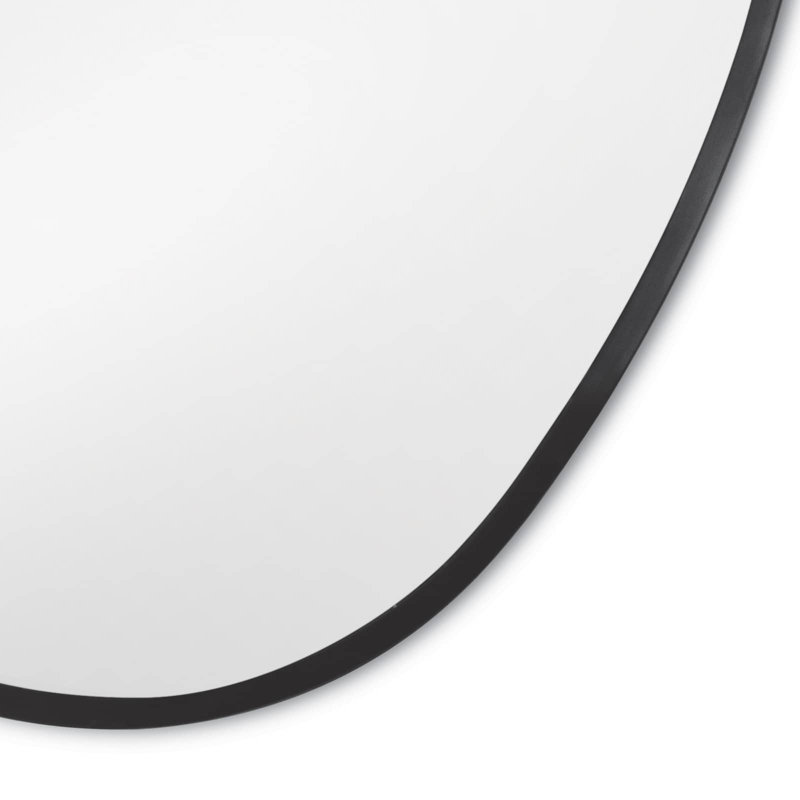 Regal Crest Oval Wall Mirror in Black Steel 40" Height