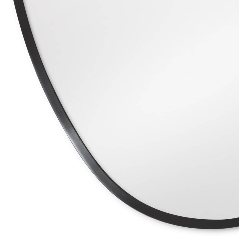 Regal Crest Oval Wall Mirror in Black Steel 40" Height