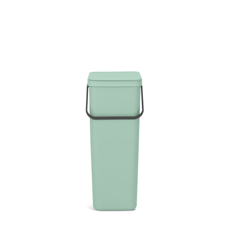 Jade Green Plastic Kitchen Recycling Bin with Removable Lid