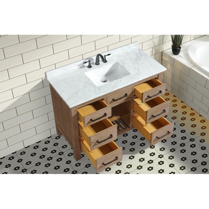 Lauren 48" Weathered Fir Single Sink Wood Bathroom Vanity