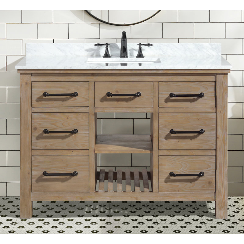 Lauren 48" Weathered Fir Single Sink Wood Bathroom Vanity