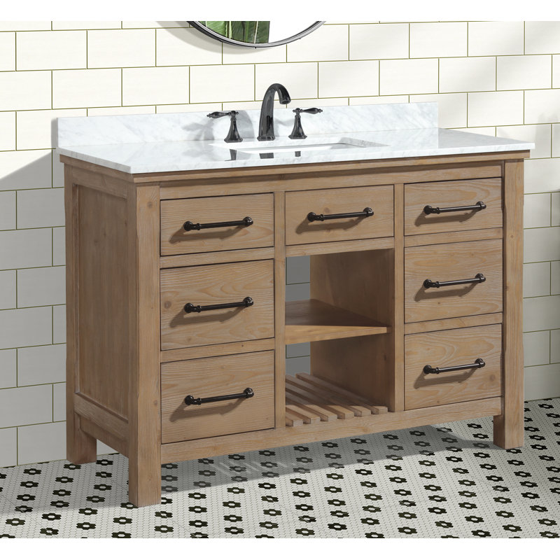 Lauren 48" Weathered Fir Single Sink Wood Bathroom Vanity