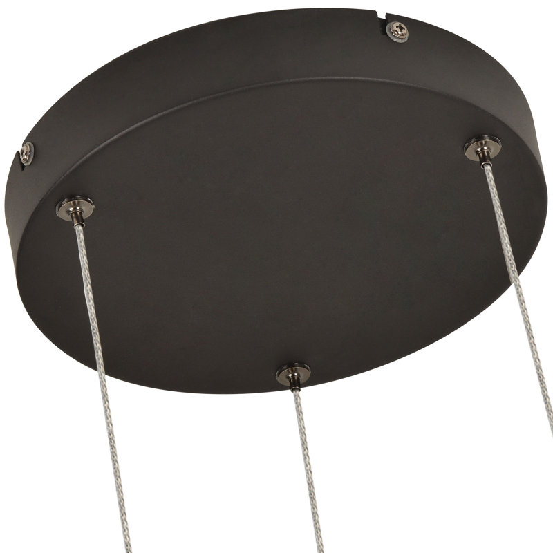 Verona Adjustable Height 16" Gold & Black LED Pendant with Glass Shades