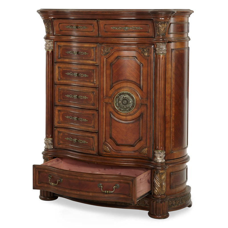 Villa Valencia Brown Traditional 8-Drawer Gentleman's Chest