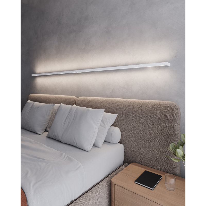 96" Satin White Dimmable Outdoor LED Bath Bar