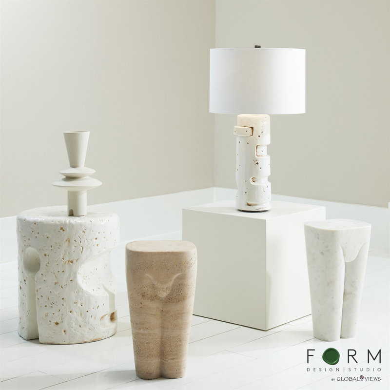 Gilles 31.25'' White Ceramic Table Lamp with Linen Shade