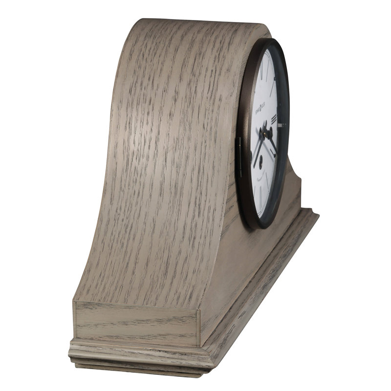 Lakeside Contemporary Beige Oak Wood Westminster Mantel Clock