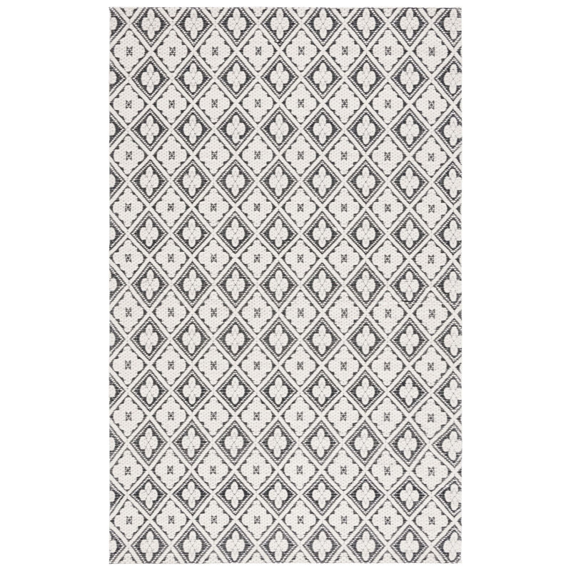 Marbella Hand-Woven Black & Ivory Striped 4' x 6' Rug