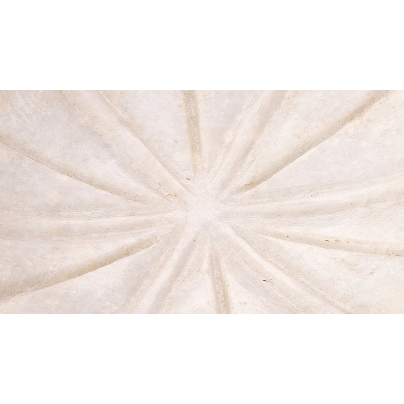 Set of 3 Small White Lotus Marble Decorative Plates