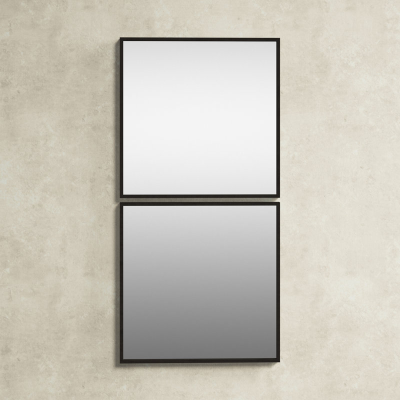 Contemporary Black Wood Rectangular Wall Mirror 24"