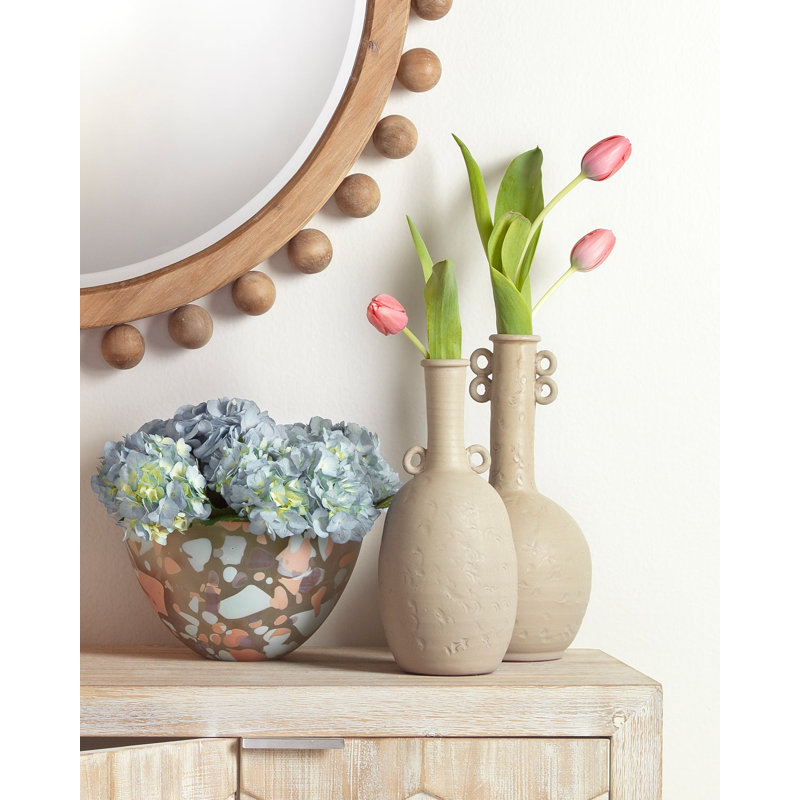 Beige Handmade Ceramic Decorative Table Vase