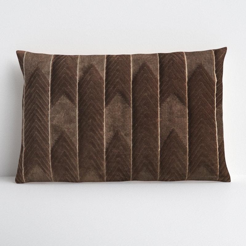 Floretta Embroidered Cotton Lumbar Throw Pillow