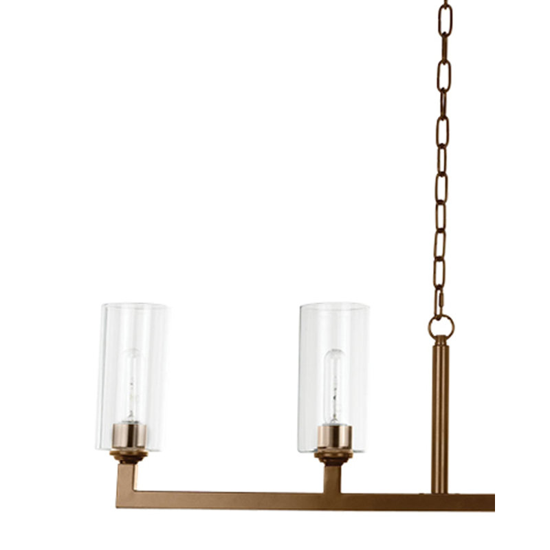 Antique Brass and Clear Glass 6-Light Sputnik Chandelier