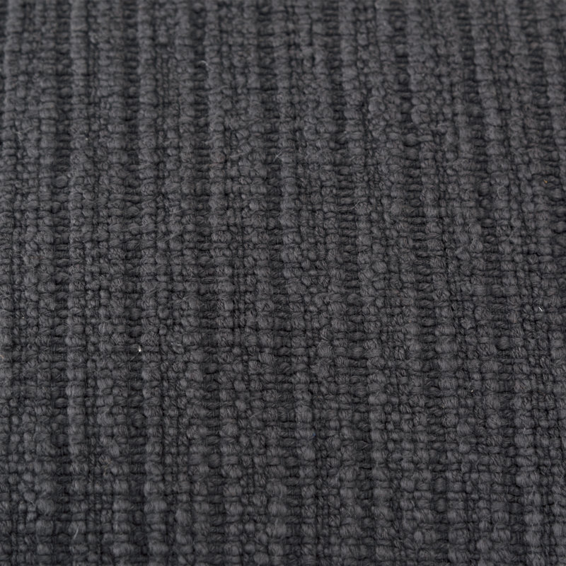 Charcoal Gray Woven Cotton Throw Pillow 22" x 22"