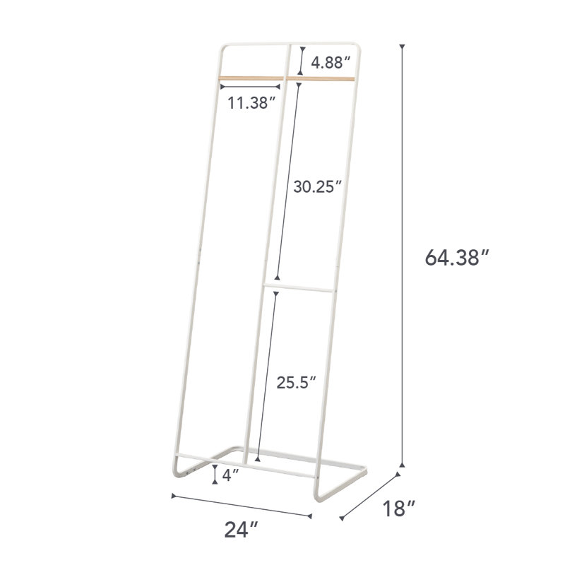 White 2-Level Coat Rack with Umbrella Stand