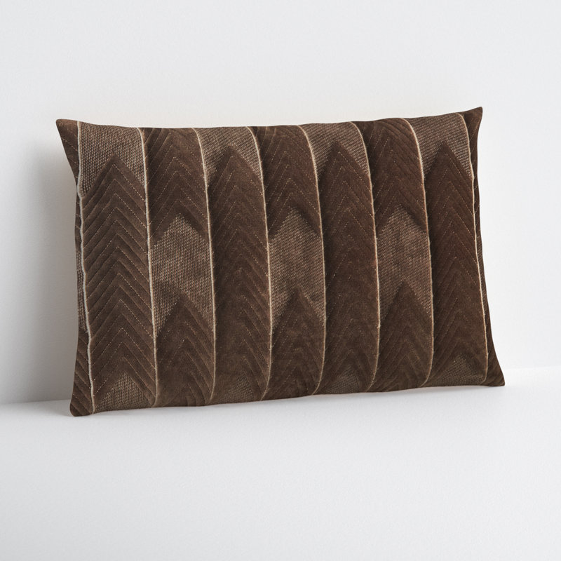 Floretta Embroidered Cotton Lumbar Throw Pillow