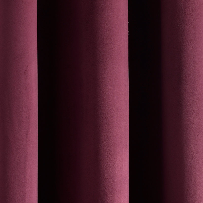 Plum Velvet Blackout Grommet Window Curtain Panel