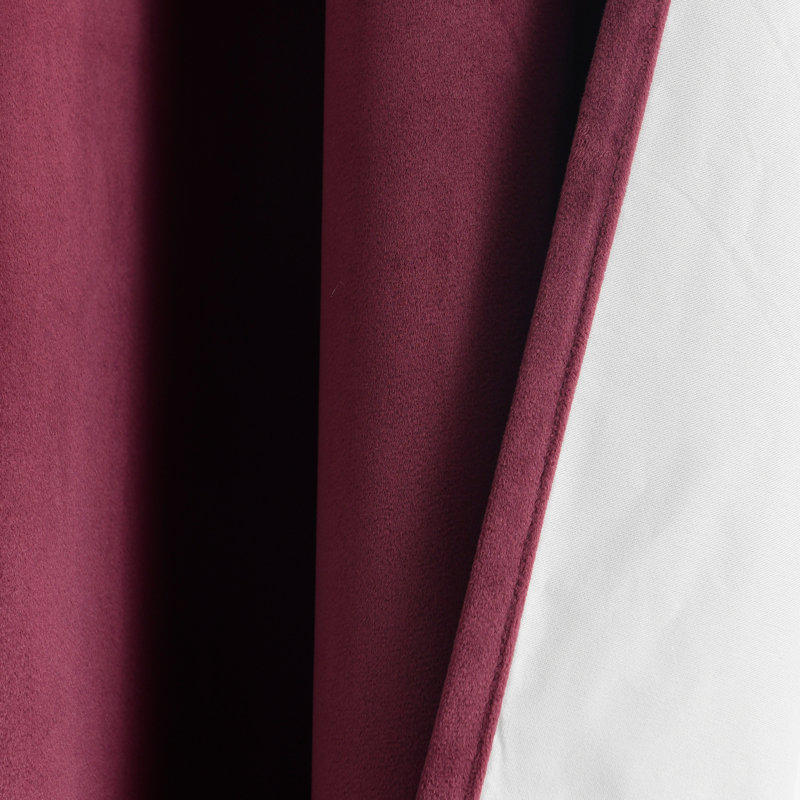 Plum Velvet Blackout Grommet Window Curtain Panel