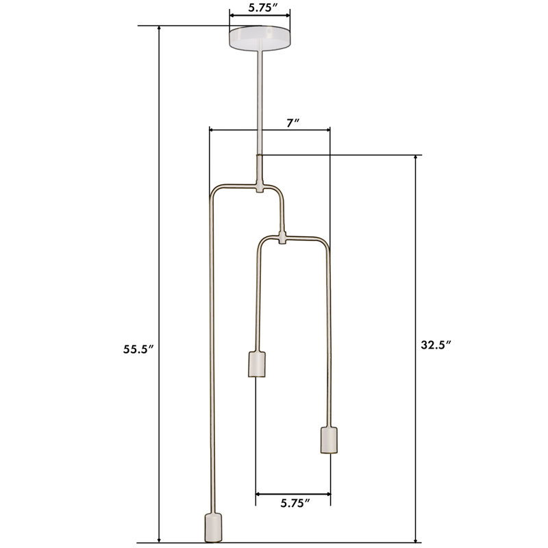 Chandler 33" Brass Metal Pendant with LED Bulb