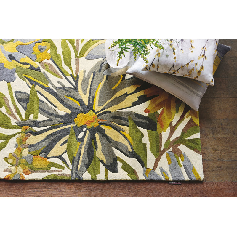 Handmade Multicolor Floral Wool Rectangular Area Rug