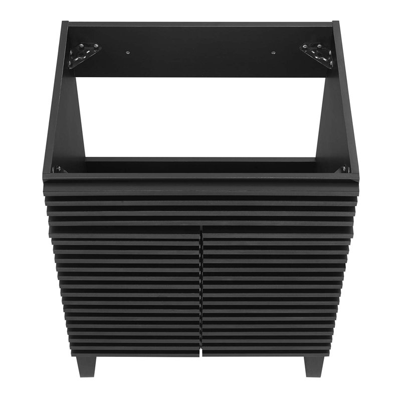 Black Wood Mid-Century Modern Bathroom Vanity