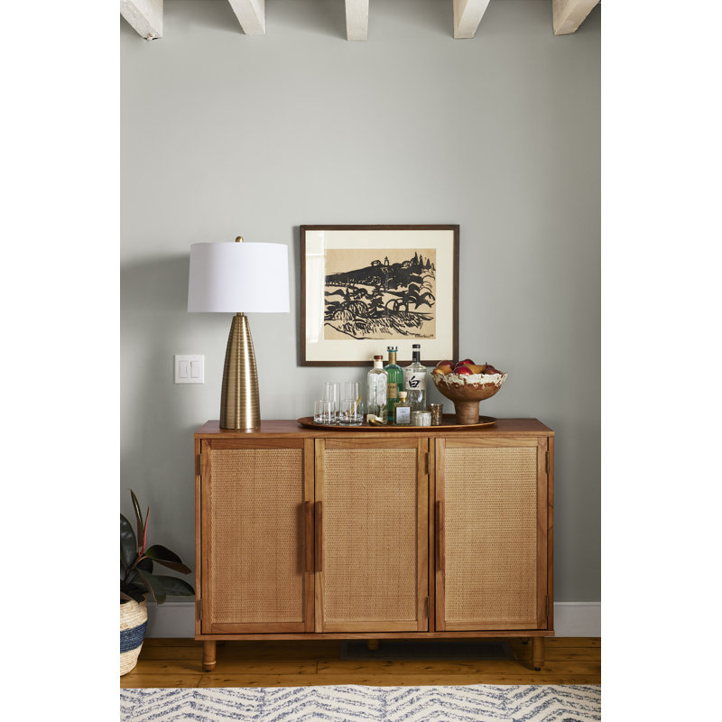 Delancey Light Blond 3-Door Adjustable Rattan Sideboard