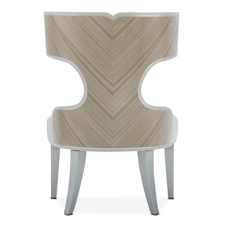 Camden Court Cream Upholstered Side Chair with Platinum Trim