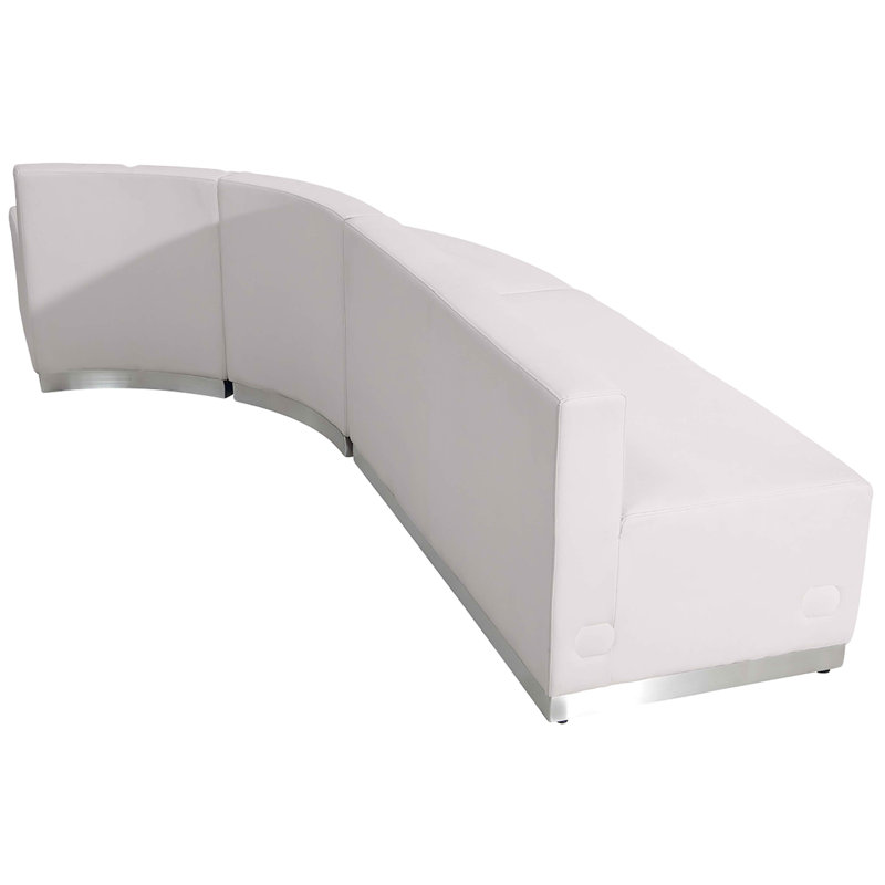 Hercules Alon 3-Piece White Faux Leather Modular Reception Set