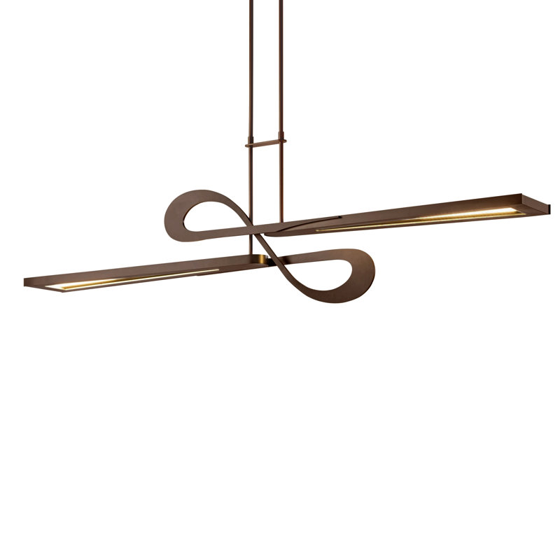 Switchback Modern Bronze LED Kitchen Island Pendant, Small