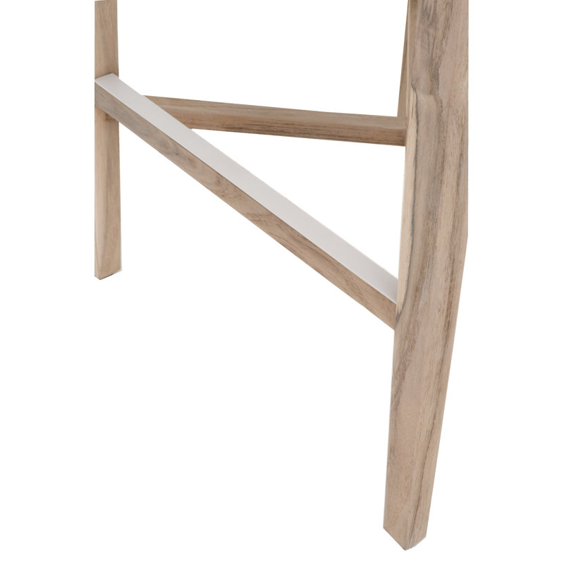Coastal Dove Flat Rope & Gray Teak 31'' Outdoor Bar Stool