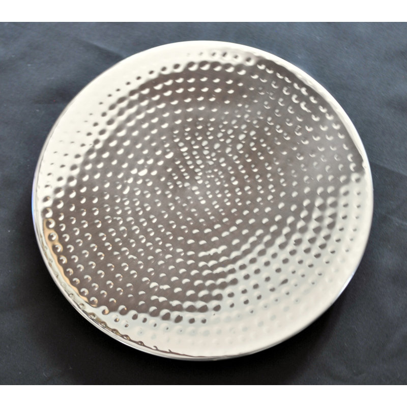 Hand-Hammered Stainless Steel Round Trivet Set, 8 Inches