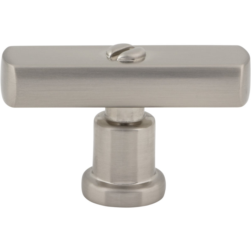 Brushed Nickel Modern Industrial T-Handle Bar Knob