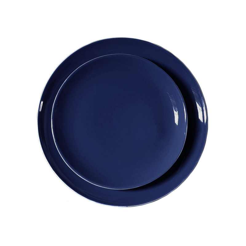 Indigo Round Handcrafted Porcelain Dinner Plate Set