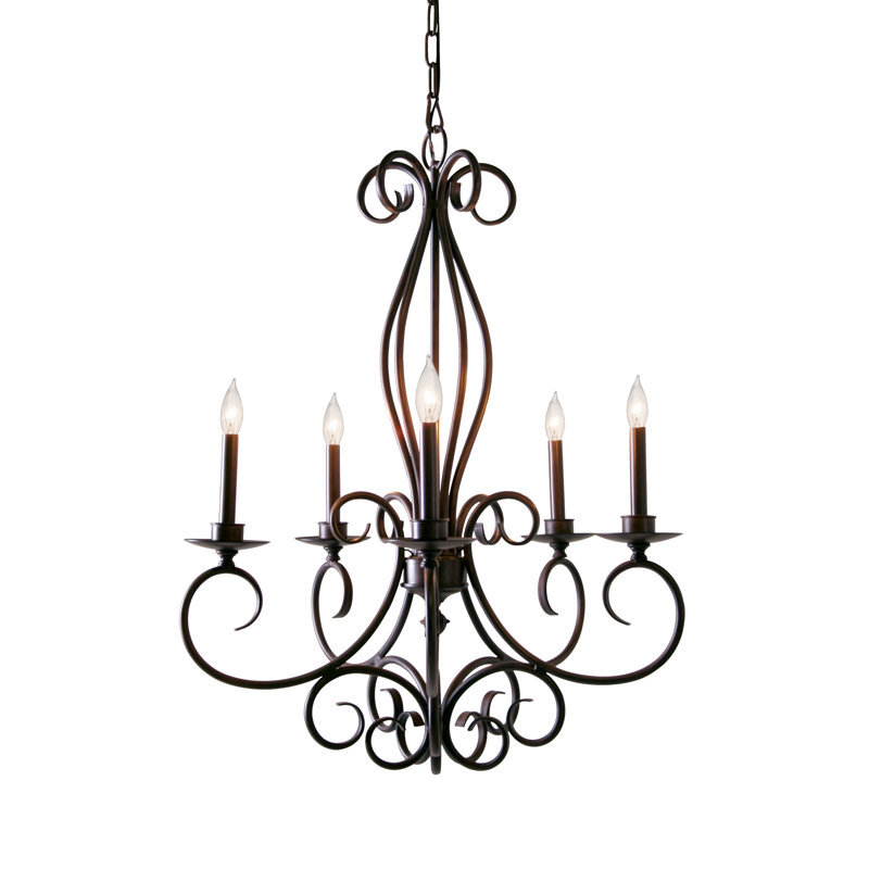 Phillipe 5-Light Black Bronze Candle Chandelier